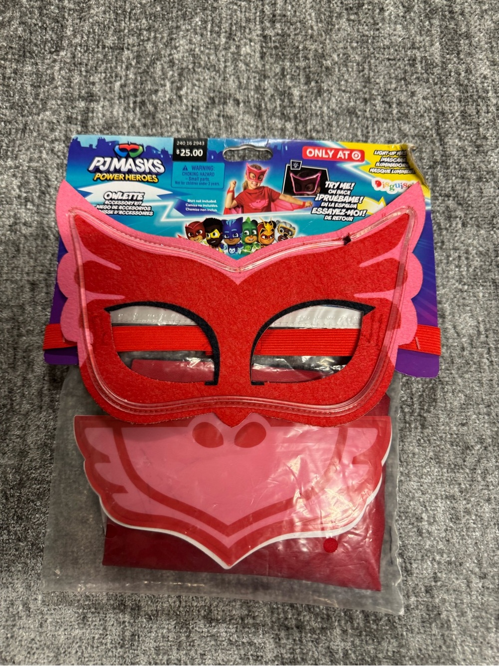 Kids Red Owlette PJMask and Cape Costume Set